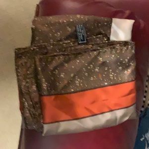 Reine Seide brown and orange scarf.
